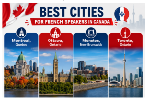 Salary Benefits of Knowing French in Canada: best cities for French speakers—Montreal, Ottawa, Moncton, and Toronto with strong job opportunities and higher pay.
