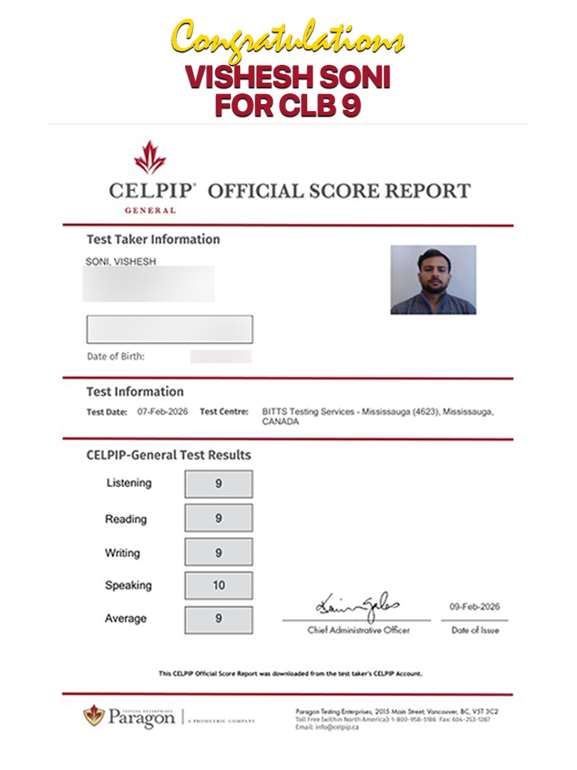 Achieving CLB 9 in CELPIP