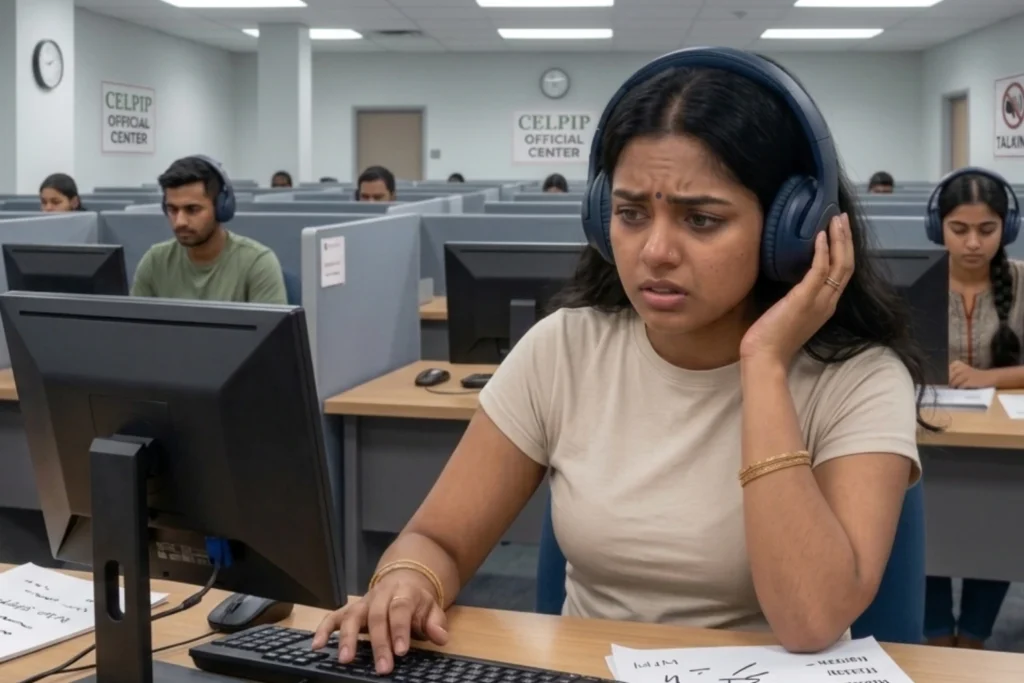Girl feeling CELPIP Listening difficult
